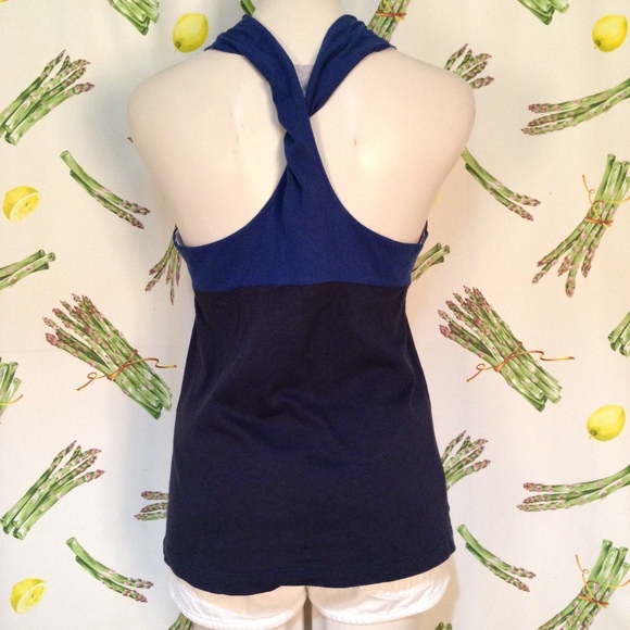 Lacoste Navy Twist Back Tennis Tank Top Size 40/8 - Picture 3 of 8